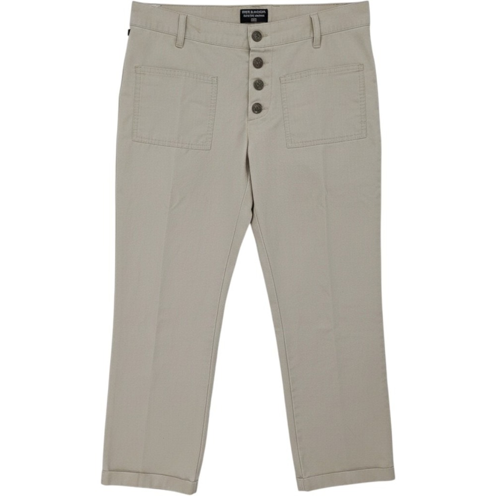 Polo Jeans Co Ralph Lauren Utility Pants Women 6 Tan Button Fly Crop Preppy